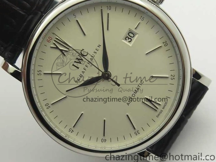MIROTIME 0730 Portofino Automatic SS MKF 1:1 Best Edition White Dial On Black Leather Strap MIYOTA 9015 V Original 7204